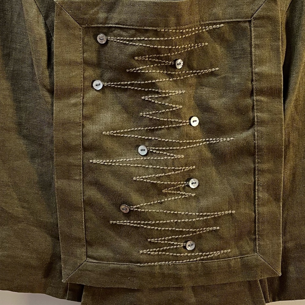 CRÉTON Olive Structured Sleeveless Top Size 38 - Picture 4 of 10